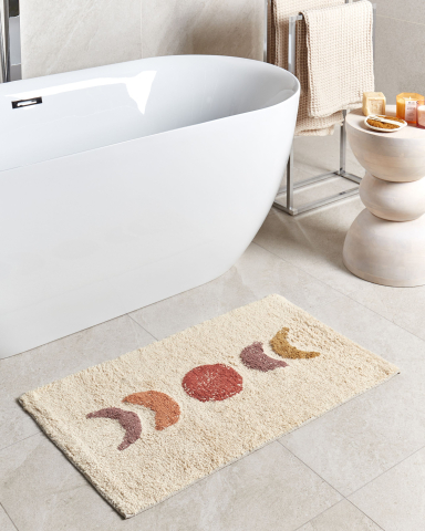 Bathroom rug - Bath mat ESME Beige 50 x 80 cm Cotton