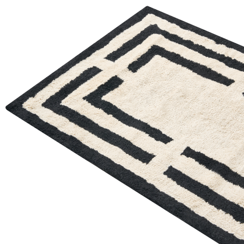 Covoraș de baie RISALU Negru/Bej 60 x 90 cm Bumbac [3]