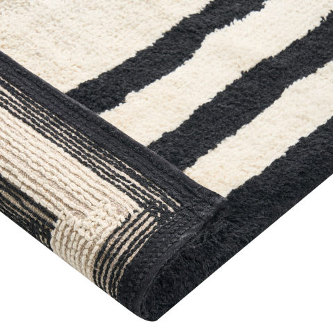 Covoraș de baie RISALU Negru/Bej 60 x 90 cm Bumbac [4]