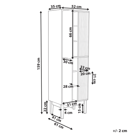 Dulap de baie NUBES 52 cm Alb [2]