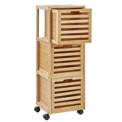 Bathroom Cabinet SHAWNEE Bamboo Wood 32 cm Light Brown [4]