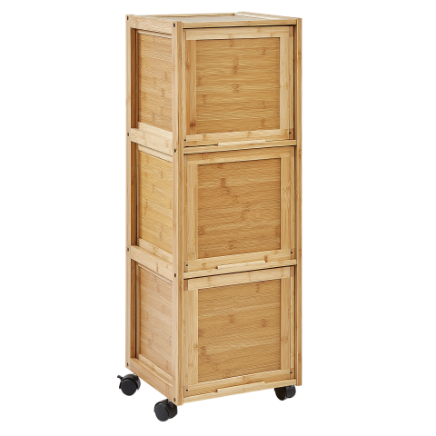 Bathroom Cabinet SHAWNEE Bamboo Wood 32 cm Light Brown [6]