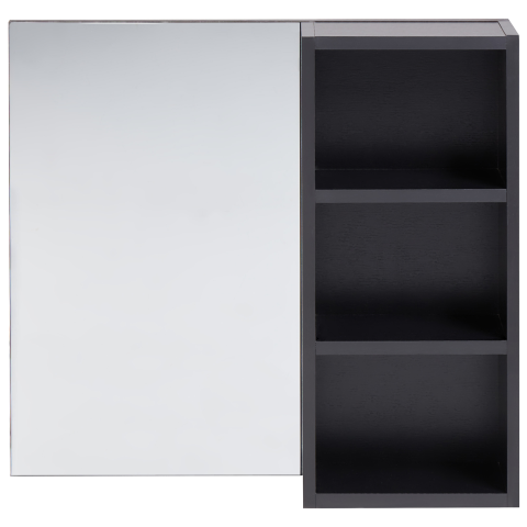Wall-mounted Bathroom Cabinet with Mirror JOINVILLE 60 cm Black [3]
