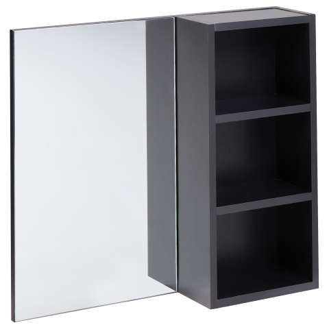 Wall-mounted Bathroom Cabinet with Mirror JOINVILLE 60 cm Black [1]
