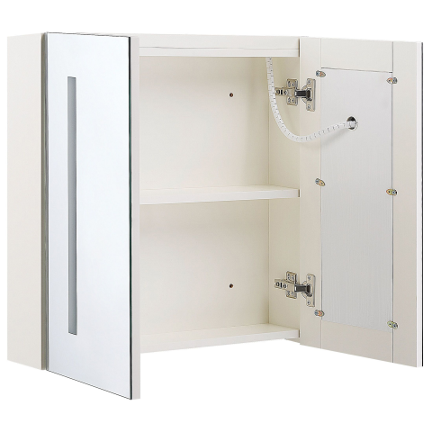 Dulap de baie suspendat cu oglindă LED CHABUNCO 60 cm 60 cm Alb [3]