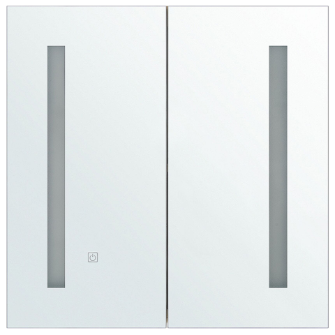 Dulap de baie suspendat cu oglindă LED CHABUNCO 60 cm 60 cm Alb [4]