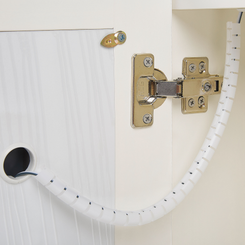 Dulap de baie suspendat cu oglindă LED CHABUNCO 60 cm 60 cm Alb [7]