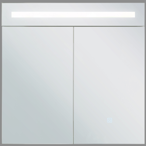 Wall-mounted bathroom cabinet with LED mirror JARAMILLO 60 cm 60 cm White [3]