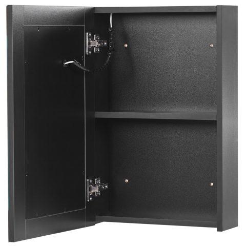 Wall-mounted Bathroom Cabinet with LED Mirror MALASPINA 40 cm 60 cm Black [3]