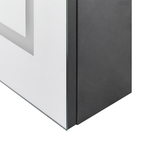 Dulap de baie suspendat cu oglindă LED MAZARREDO 60 cm 60 cm Negru [7]