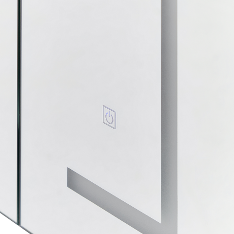 Dulap de baie suspendat cu oglindă LED MAZARREDO 60 cm 60 cm Negru [6]