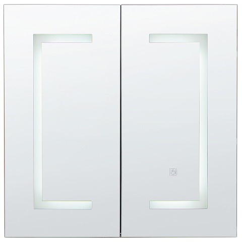 Dulap de baie suspendat cu oglindă LED MAZARREDO 60 cm 60 cm Negru [4]