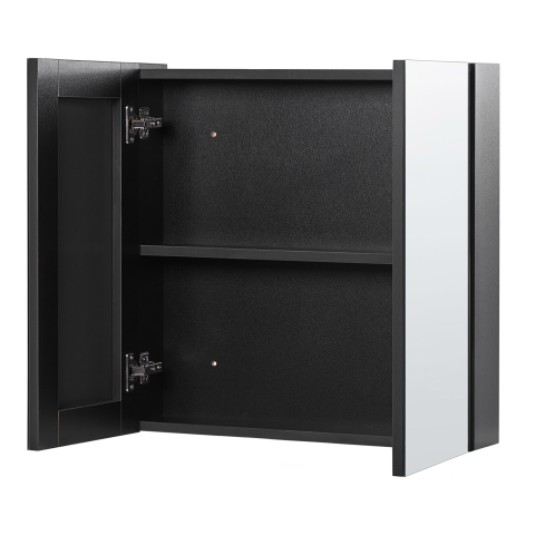 Suspended bathroom cabinet with mirror NAVARRA 60 cm 60 cm Black [3]