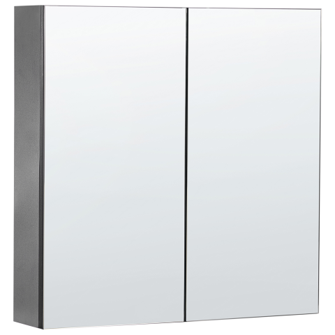 Suspended bathroom cabinet with mirror NAVARRA 60 cm 60 cm Black [1]