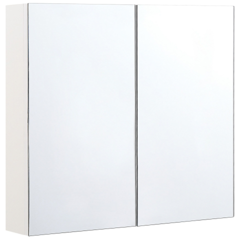 Bathroom Cabinet with Mirror NAVARRA 80 cm 70 cm White [1]