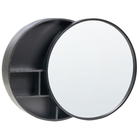 Suspended bathroom cabinet with mirror UCAYALI 50 cm 50 cm Black [3]