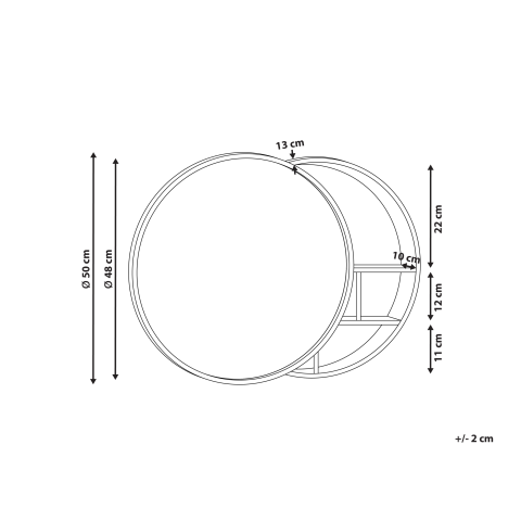 Suspended bathroom cabinet with mirror UCAYALI 50 cm 50 cm Black [2]