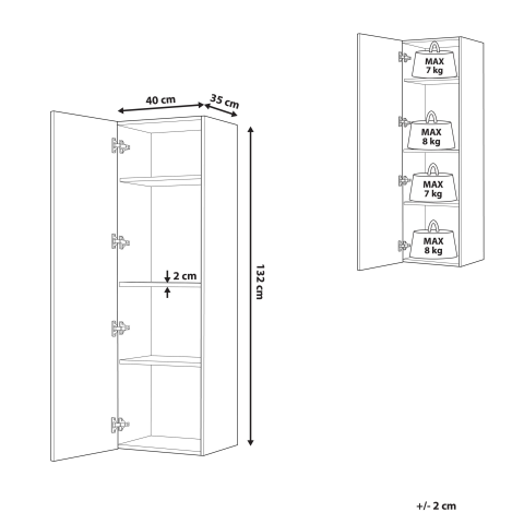 Dulap de baie suspendat MATARO 40 cm Alb [2]
