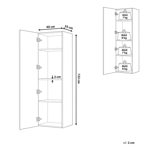 Wall-mounted bathroom cabinet MATARO 40 cm Grey [2]