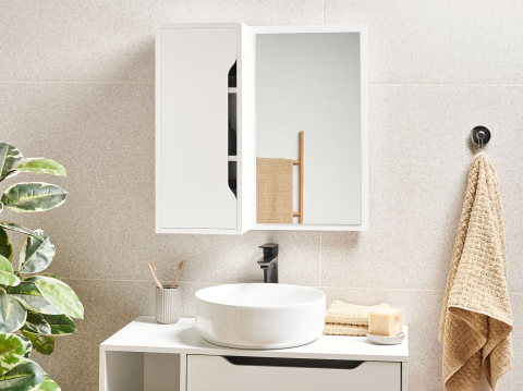 Dulap de baie cu oglindă - Dulap de perete PALMAS 60 cm 60 cm Alb