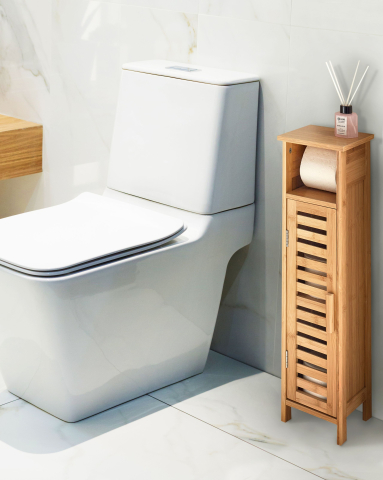 Dulap de baie - Toilet paper cabinet OLATHE Bamboo wood Light brown
