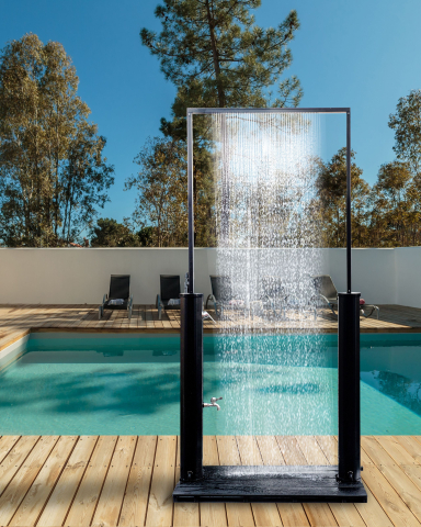Duș de gradină - MARACAIBO portable solar garden shower Black