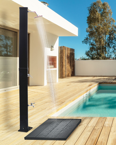 Duș de gradină - YARACUY portable solar garden shower Black