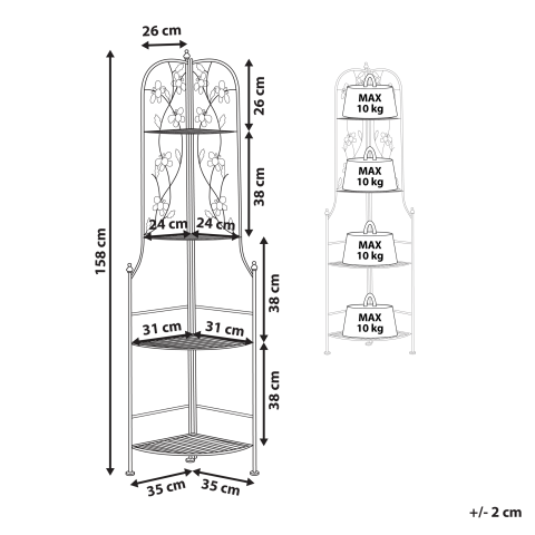 Corner shelf BIELLA Metal 35 cm 35 cm White [2]