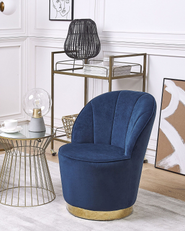 Fotoliu - ALBY Armchair Velvet Dark Blue