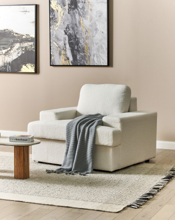 Casă & Locuință - Fotoliu ALLA Boucle Alb-murdar