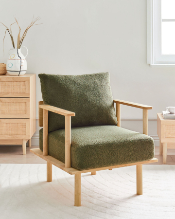 Whole Home - ASKER Armchair Boucle Dark Green