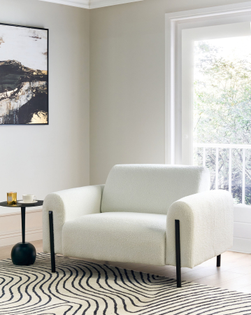 Casă & Locuință - Fotoliu ASKIM Boucle Alb