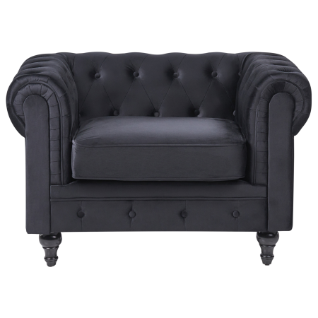 Fotoliu CHESTERFIELD Catifea Negru [3]
