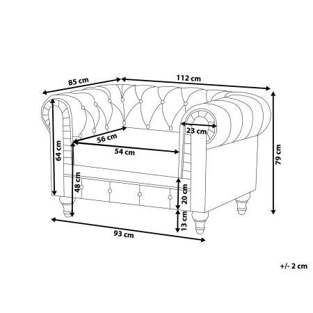 Fotoliu CHESTERFIELD  Gri deschis [2]