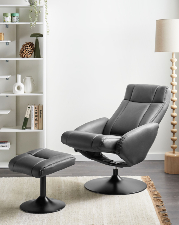 Recliner armchair APATE Eco-leather Black [0]