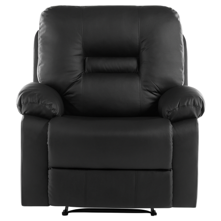 Recliner Armchair BERGEN Retractable Footrest Eco-leather Black [3]