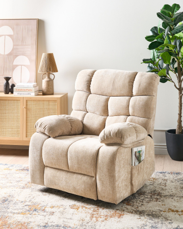 Scaun reclinabil - Armchair with Electric Recliner ARES Retractable Footrest Beige