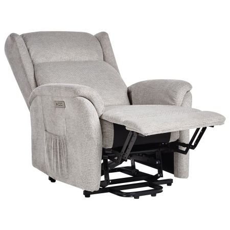 ELEGY Electric Recliner Armchair Retractable Footrest Light Grey [3]
