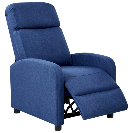 EMINENCE Recliner Armchair Synthetic Linen Navy Blue [3]
