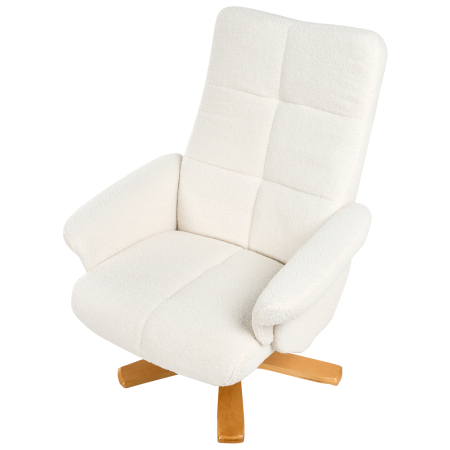 Fotoliu cu recliner EPSE cu taburet Boucle Alb-murdar [7]