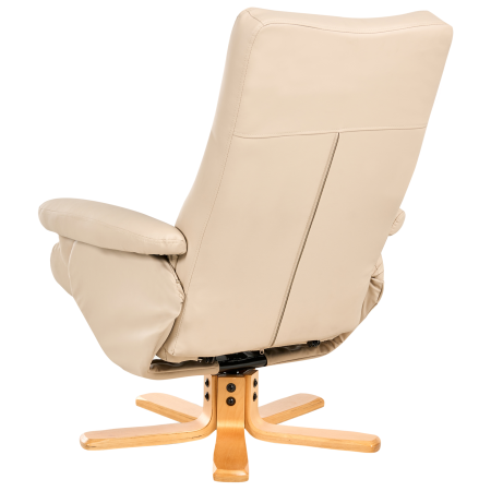 Fotoliu cu recliner EPSE cu taburet Piele ecologică Bej [7]