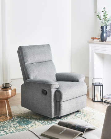 Scaun reclinabil - Recliner armchair EVERTON Retractable footrest Grey