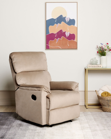 Recliner armchair EVERTON Retractable footrest Light Brown [0]