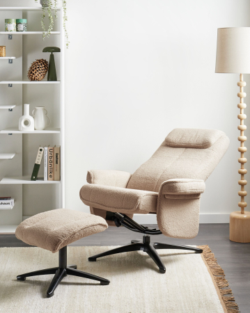 Fotoliu cu recliner GERAS Boucle Bej [0]