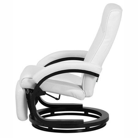 Armchair with recliner MIGHT Retractable footrest Eco-leather White [6]