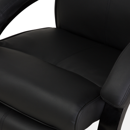Fotoliu cu recliner MIGHT Suport pentru picioare retractabil Piele ecologică Negru [8]