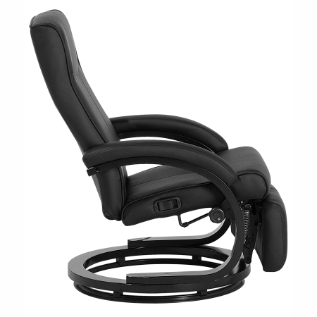 Fotoliu cu recliner MIGHT Suport pentru picioare retractabil Piele ecologică Negru [4]