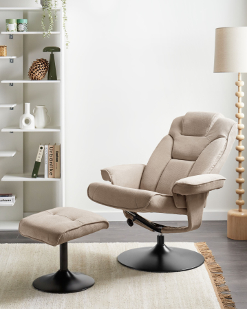 Set of 2 NYKS recliner armchair Taupe [0]