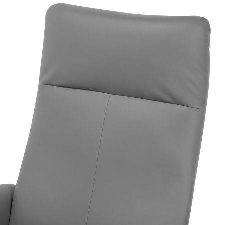 PRIME Recliner Armchair Retractable Footrest Faux Leather Grey [7]