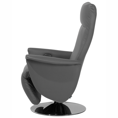 PRIME Recliner Armchair Retractable Footrest Faux Leather Grey [6]